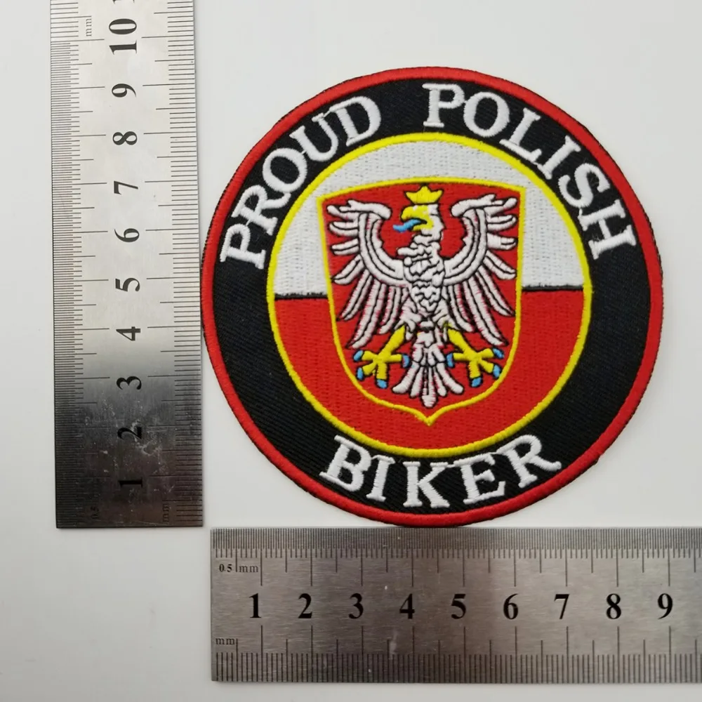 The National Emblem of Poland Proud Polish Customized Design Vest Patch Iron On Front Biker Patch DIY Free shipping for Jacket (2)