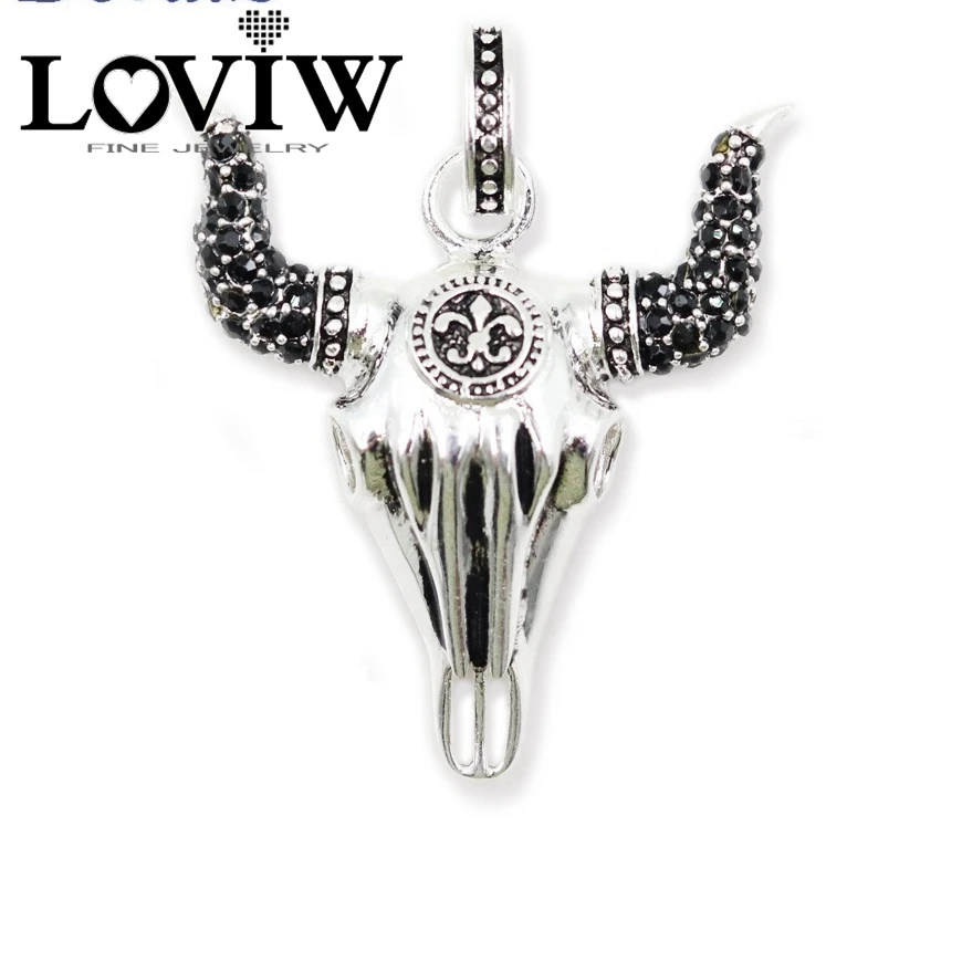 

Bull Head Necklace Pendant European Style Silver Cool Masculine Cool Men Sport Jewelry DIY Gift Bijoux