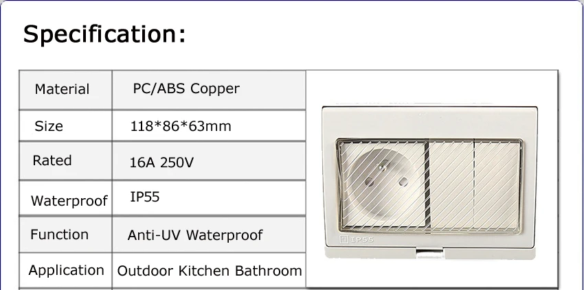 Водонепроницаемый ЕС 16A 250V 1Way 2Way IP55 наружная анти-УФ поверхностного монтажа выход Франция Бельгия Чешский Дания электрическая розетка