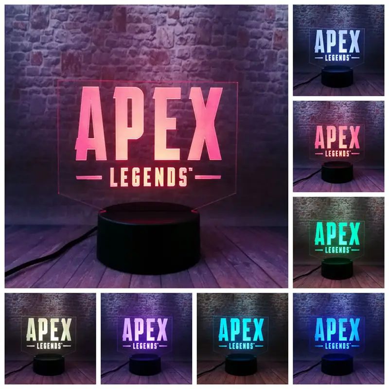 

Battle Royale Apex Legends Figure Model 3D Nightlight Visual Illusion LED 7 Colors Changing Light Desk Luminous Toys