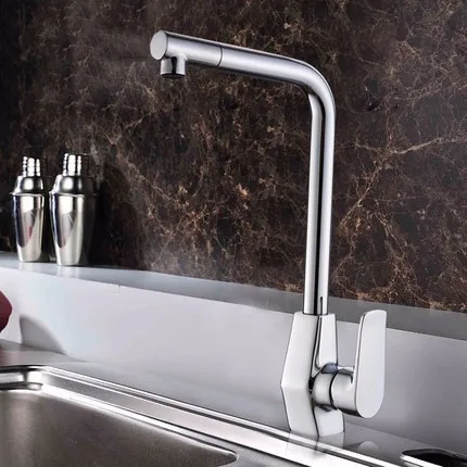

Houmaid Kitchen Fixture Polished Single Holder Single Hole Brass Deck Mounted Cold and Hot Water Aerator Rotatable Water Faucet