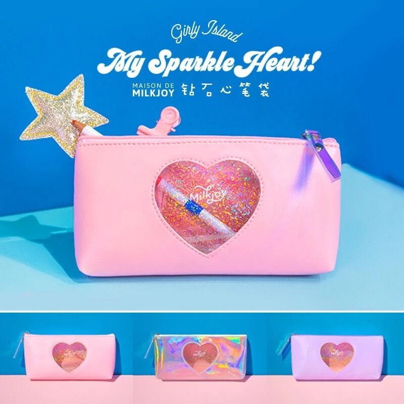 Milkjoy estuches cosméticos con holograma de diamantes para chica, de viaje, bolsa de lápices, Bentoy|Bolsas y estuches de cosméticos| - AliExpress