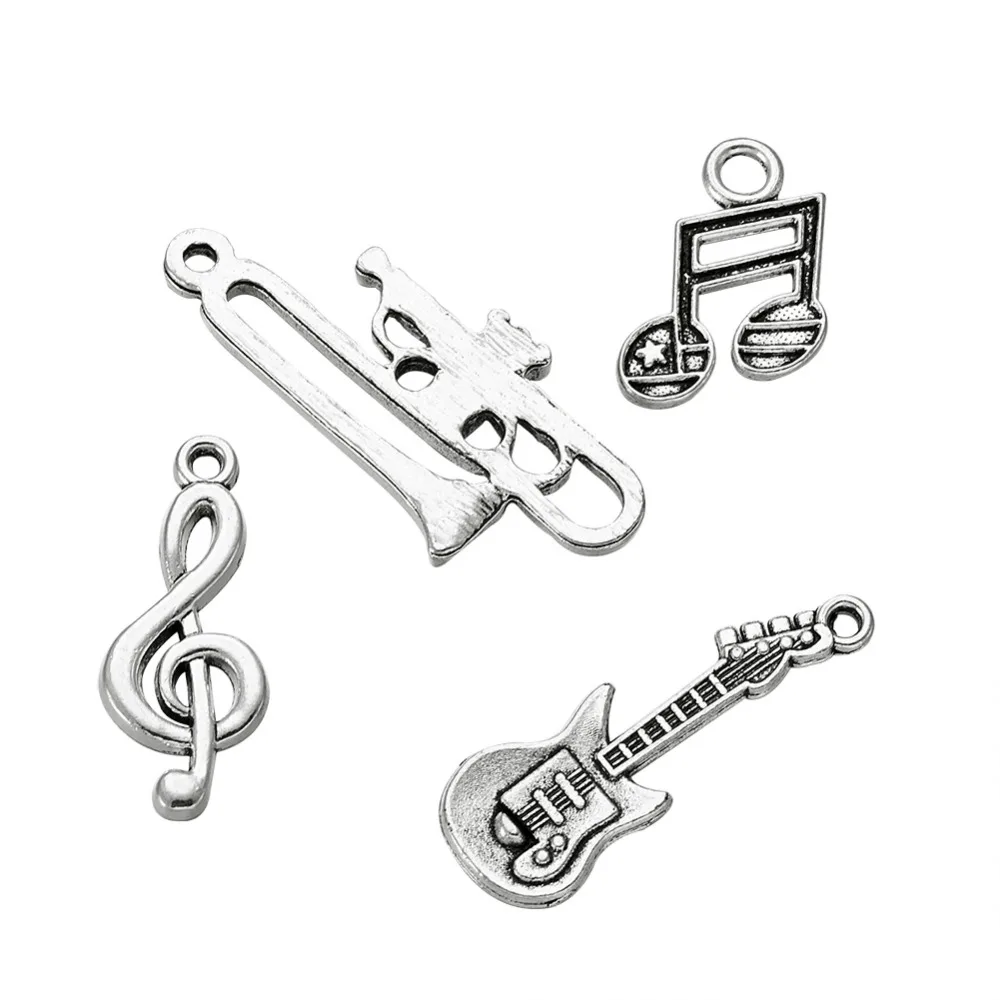 40pcs Mixed Assorted Color Wooden Guitar Music Pendant Charm Hot NEW