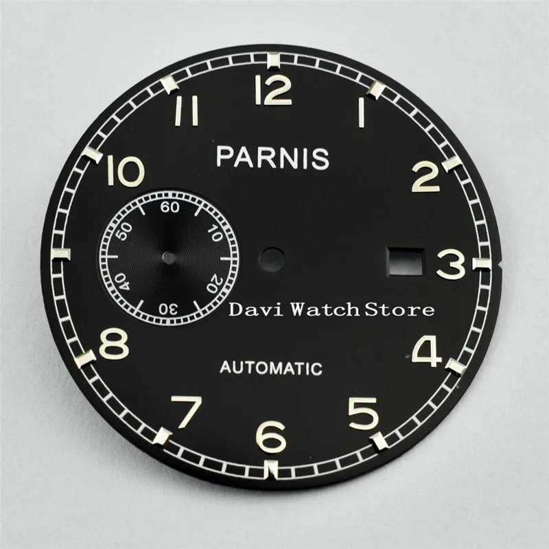 

36.9mm Black Dial Mens Watch fit Seagull st2555 Movement Date A724