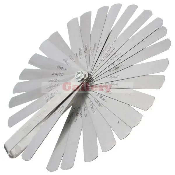 26 Blades Metric Inch Thickness Gage Set Tappet Valve Feeler Gauge