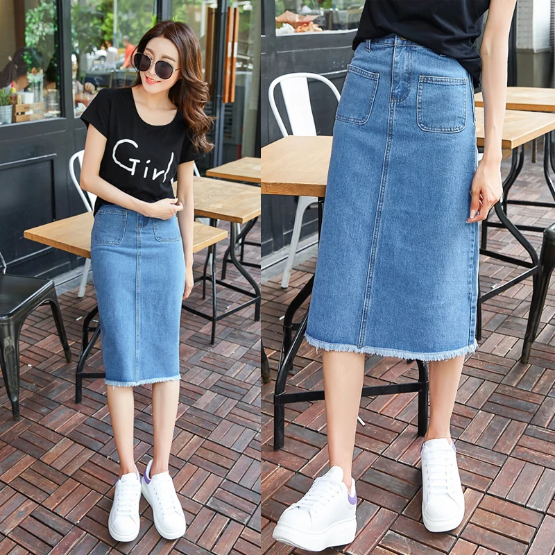 jeans long skirt and top