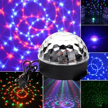 LED RGB Crystal Magic Ball Stage Effect Light Auto Rotating Voice Activated DJ Club Bar Disco Party Lighting For KTV Xmas Party 5w led rgb stage light auto sound voice control crystal magic ball stage lighting effect party disco club dj decor lamp 110 240v