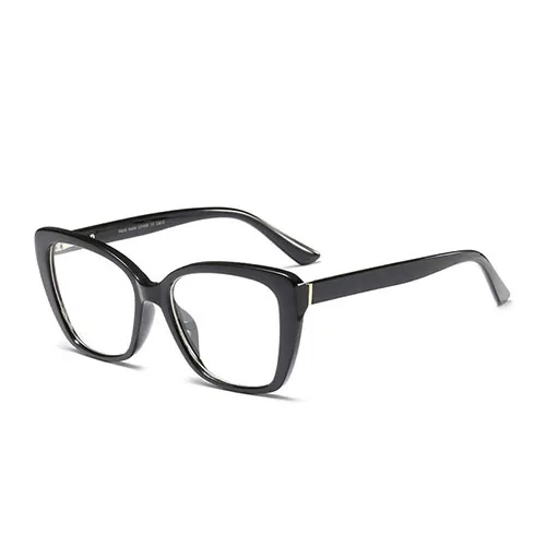 Унисекс модные летние стильные прозрачные очки кошачий глаз для женщин оправа оптические очки близорукость винтажные оправа для очков - Цвет оправы: C1  Black.F