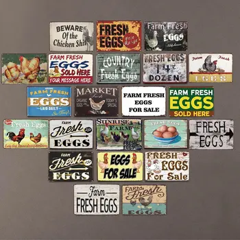 

COUNTRY FRESH EGGS MARKET Art Retro Plaque Metal Tin Signs Cafe Bar Pub Signboard Wall Decor Vintage Nostalgia Plates