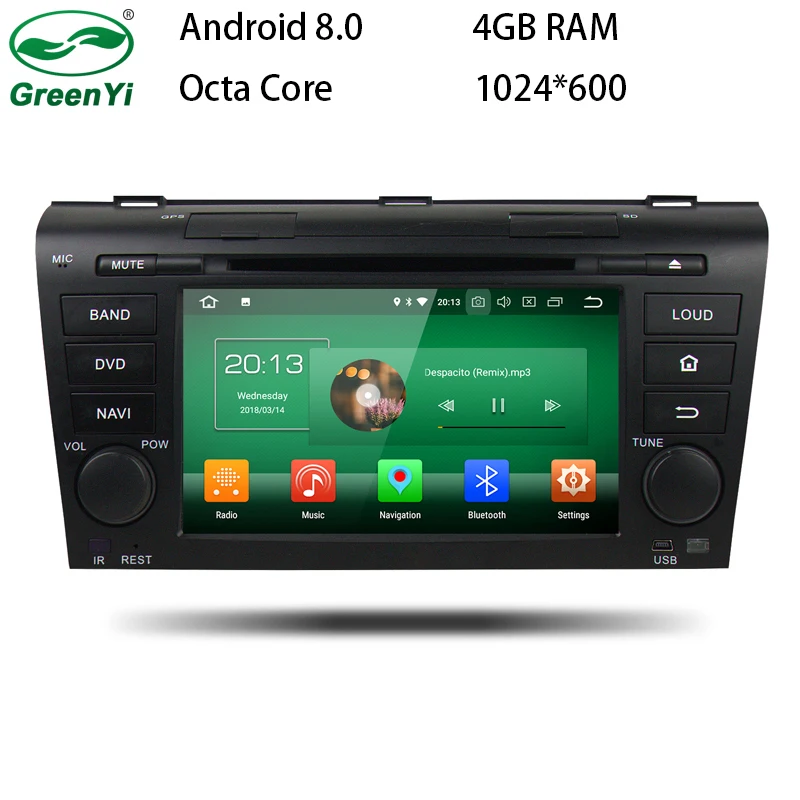 

4G RAM1024*600 Octa Core Android 8.0 Fit MAZDA 3 MAZDA3 2004 2005 2006 2007 2008 2009 Car DVD Player Navigation GPS Radio