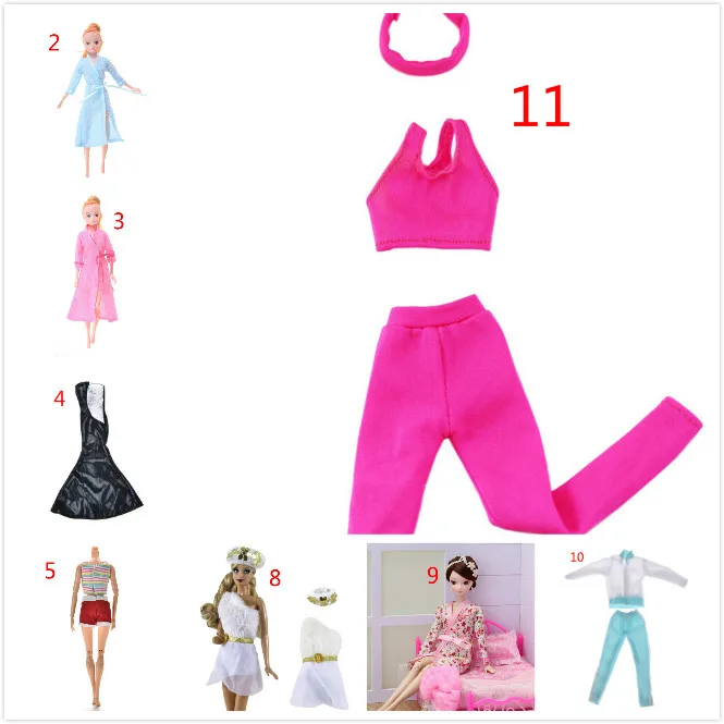

Handmade casual outfit Doll Clothes Suit For Barbies Doll Pink Color Yoga Sportswear For DOLL