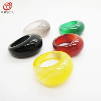 The new natural agate ring with a variety of colors you choose Men