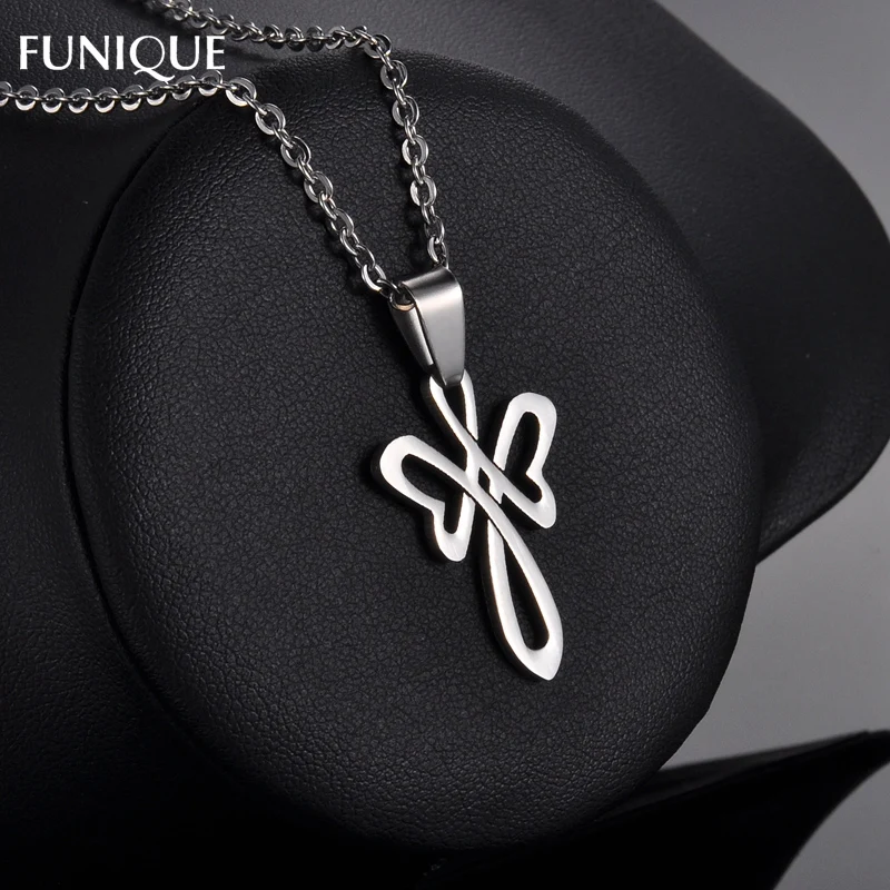 

FUNIQUE Angel Shaped Charms Silver Tone Stainless Steel Pendant Fit DIY Women Men Pendant Necklace Jewelry 35mm *20mm