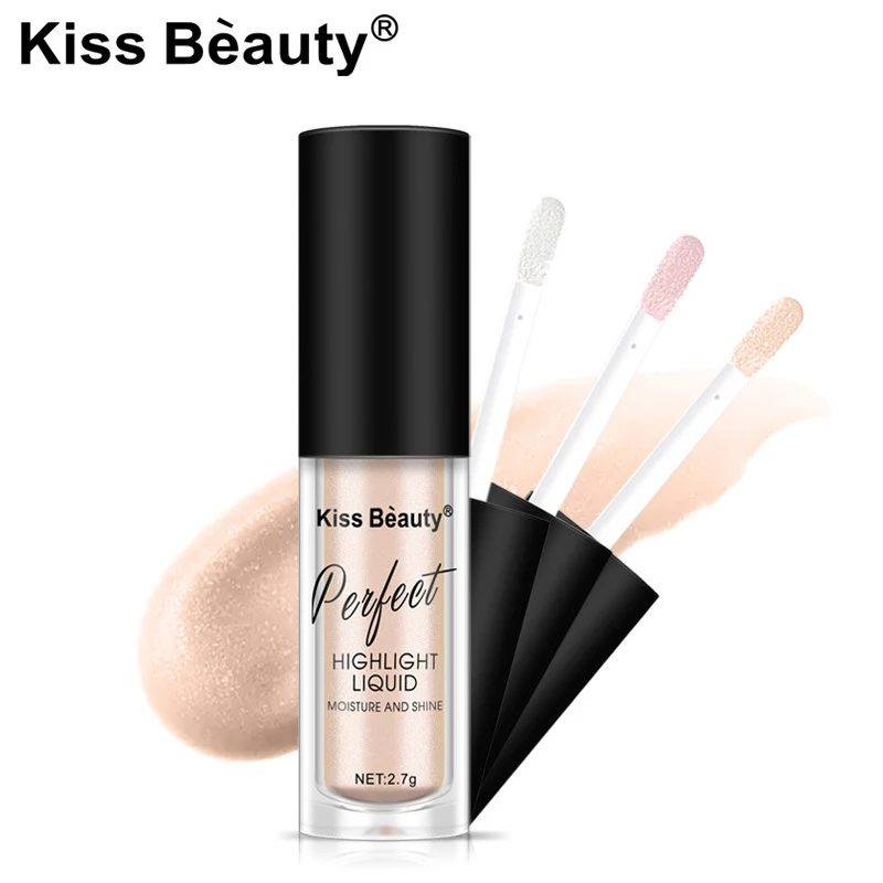 Kiss beauty бренд лицо светящийся жидкий текстовый маркер макияж контур лица осветляет Мерцающая Косметика консилер хайлайтер праймер