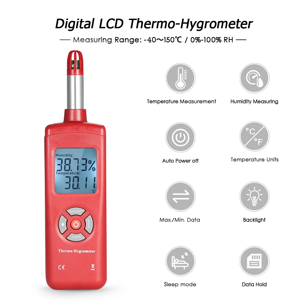 

Digital Thermometer Hygrometer Temperature & Humidity Meter temperature instruments pyrometer Psychrometer Wet Bulb Dew Point