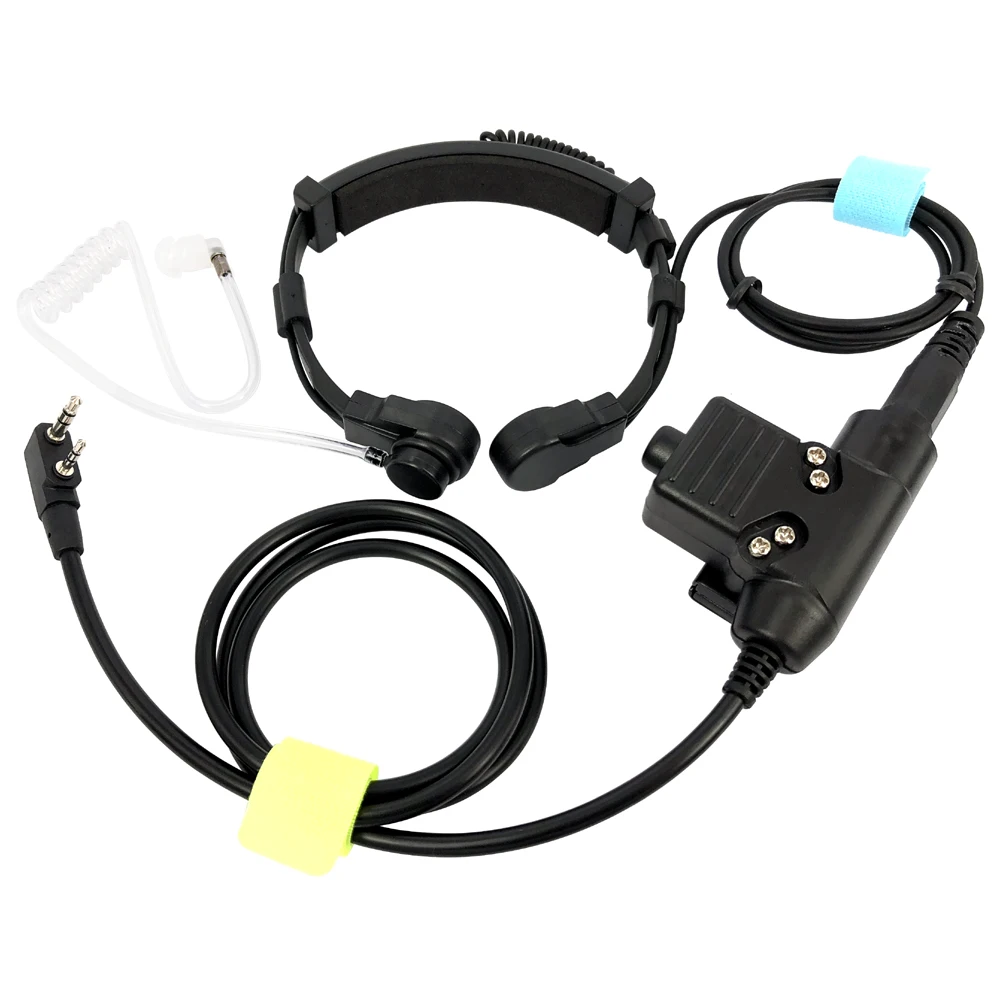 U94 PTT Cable K Type and Nato Heavy Duty Telescopic Throat Vibration Mic for Baofeng Kenwood TYT 12