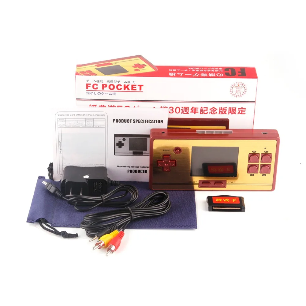 For Retro RS-20 FC Pocket Video Games Console Children 2.6inch Colorful 600 Games Handheld Game Players AV Cable Fit PAL NTSC TV