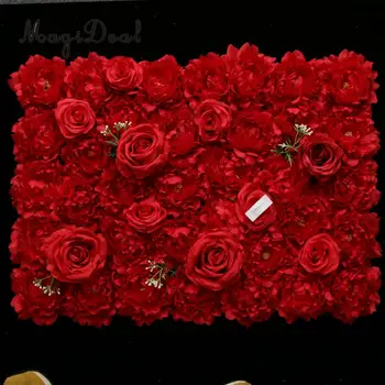 

Romantic Artificial Rose Flower Wall Panels Wedding Party Decor Photo Prop