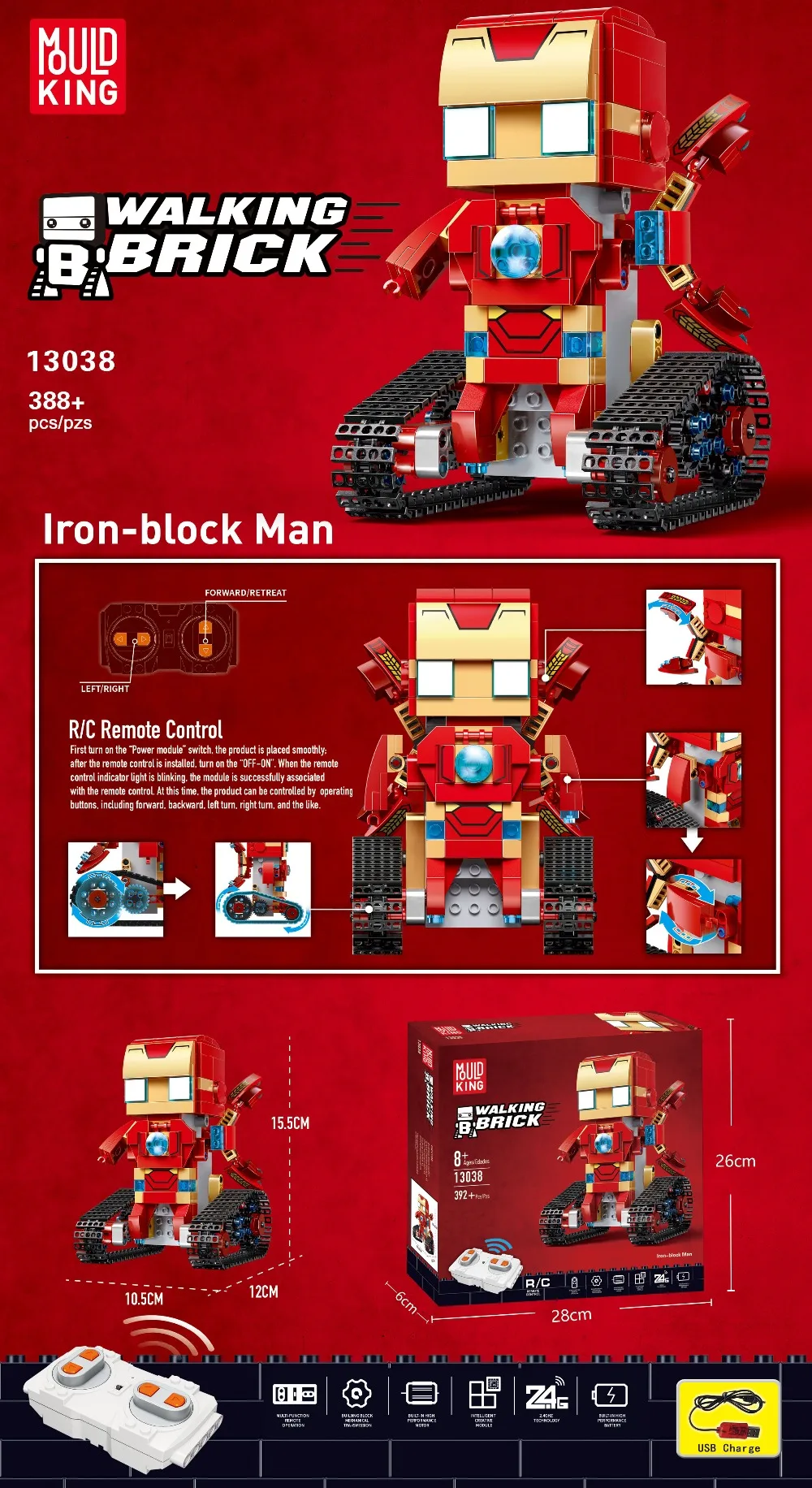 Marvel Супер Герои Человек-паук Железный человек Супермен ходячие кирпичи legaoing Technic блоки наборы дистанционного управления мотор 2,4