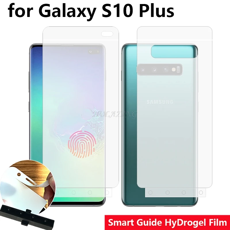 

Fingerprint Sensor Smart Guide Tool Soft AUTO Fixed Hydrogel Film Full Cover Screen Protector for Samsung Galaxy S10 Plus 6.4"