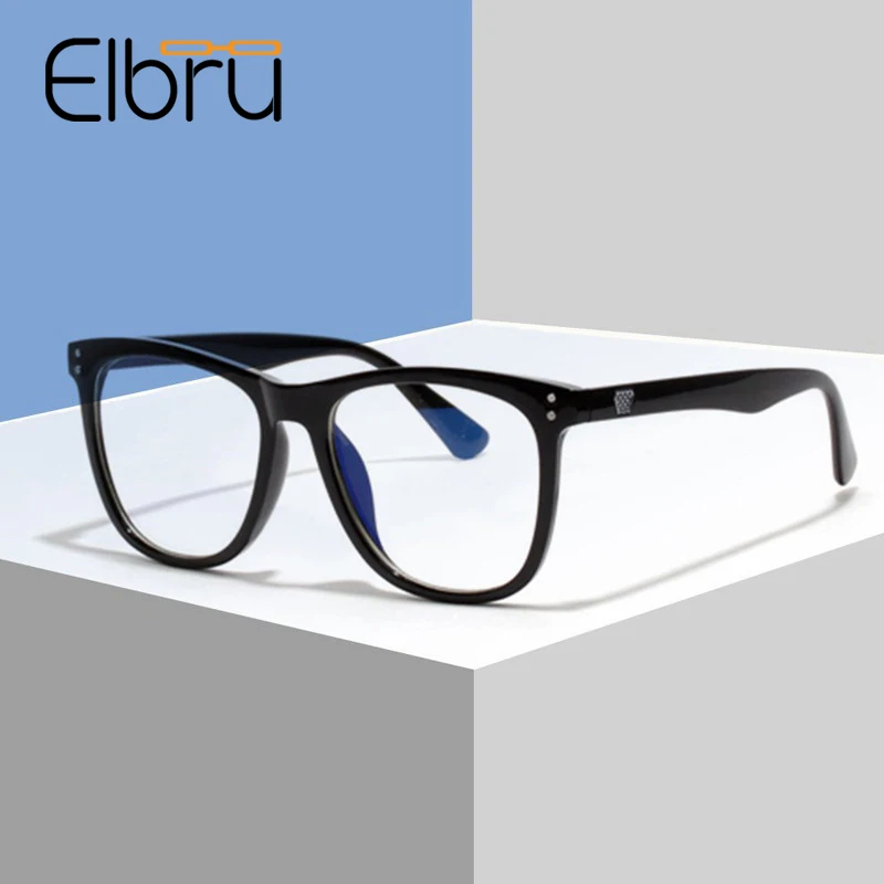 Elbru винтажные квадратные мужские оправы для очков Женские от синего света по