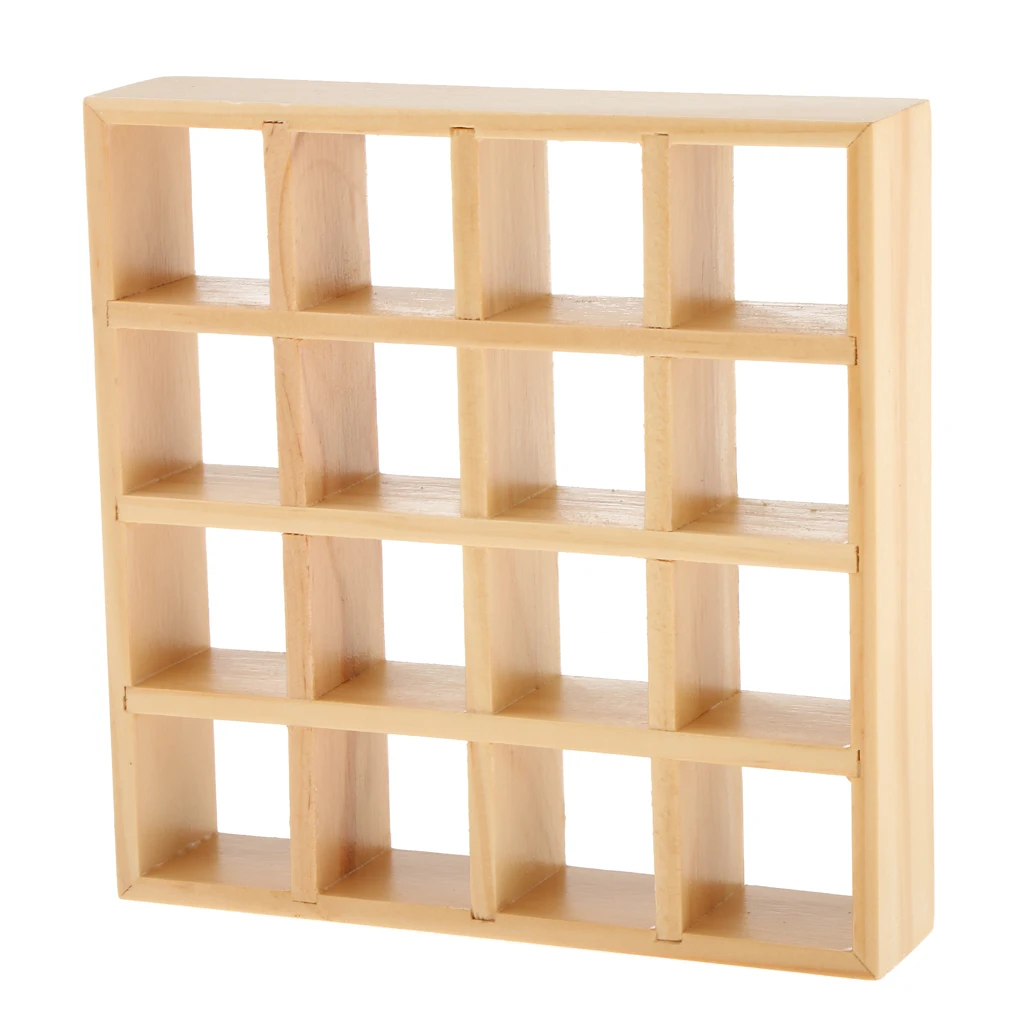 1/12 Scale Dollhouse Miniature Furniture 4-layer Living Room Wooden Display Shelf Model Decro Settling Book