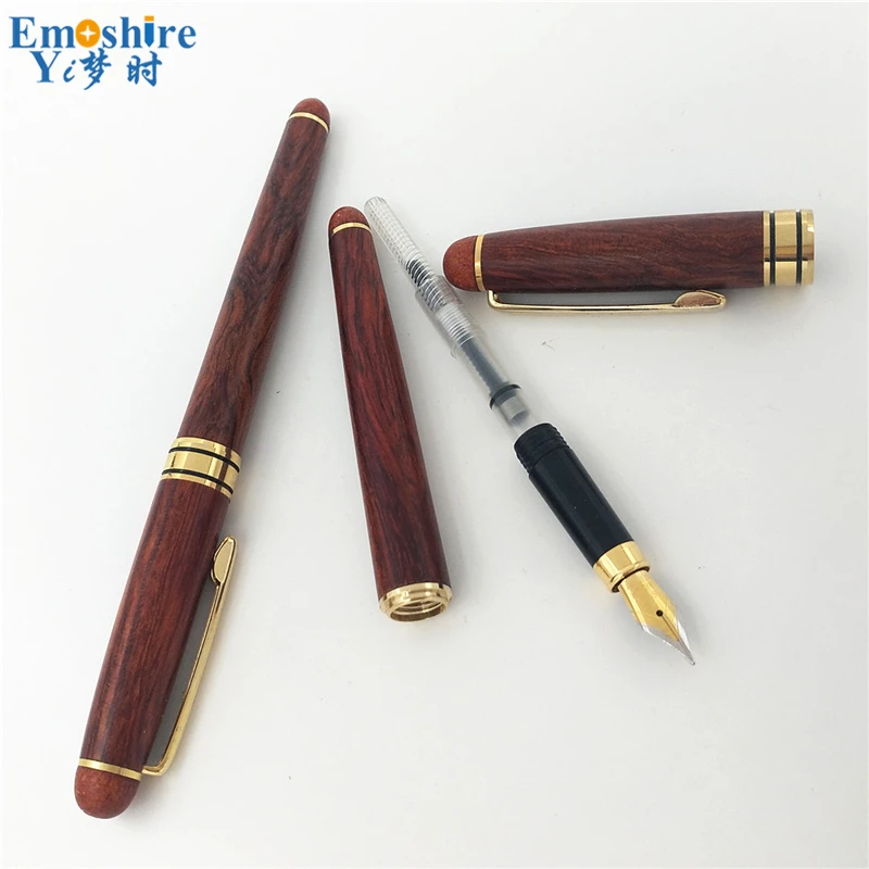 Emoshire Safflower pear pen set wooden stationery three - piece red wood pen suit Yiwu spot 1 from the grant (6)
