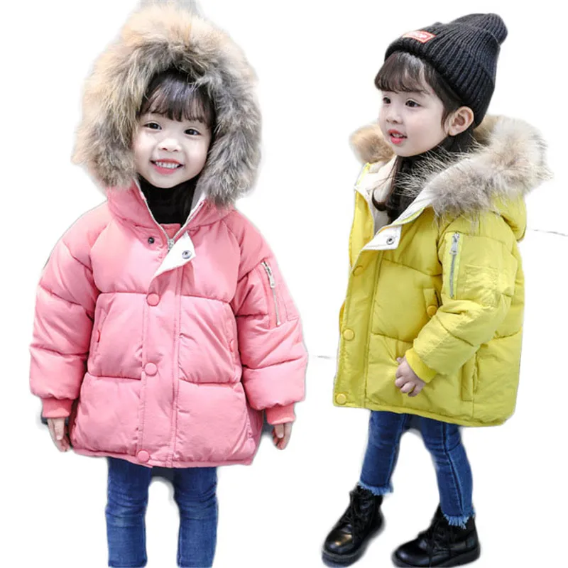 

Winter Baby Girls Coat Kids Cotton Padded Clothes Children Clothing Infant Thick Warm Outerwear Girl Hooded Jackets Parkas G254