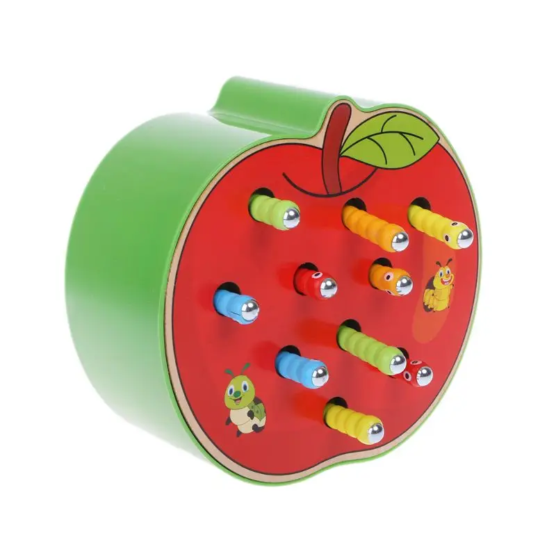 Новая игра Catch The Worm Магнитные деревянные игрушки блоки головоломка для детей обучающая развивающая игрушка