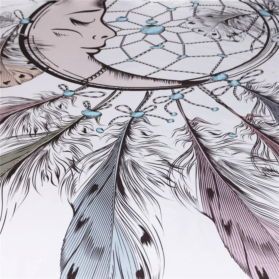 Наволочка для кровати Moon Dreamcatcher белая наволочка дивана чехол с пером в стиле бохо