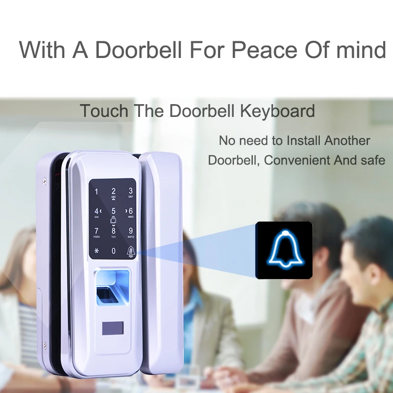 Digital Door Lock Wood Double Glass Doors for Office And Homes Smart Lock Card Keyless With Remote Control Fingerprint Lock