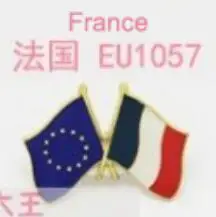Двойные флаги дружбы Национальный флаг металлический лацкан булавка ЕС Европейский союз - Цвет: France