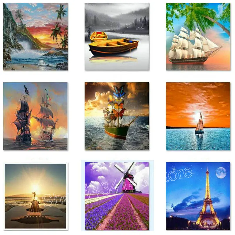 

New Ship Diamond Painting Cross Stitch Needlework Craft Gift DIY 5D Diamond Mosaic Embroidery Landscape Patterns 3D Rhinestone