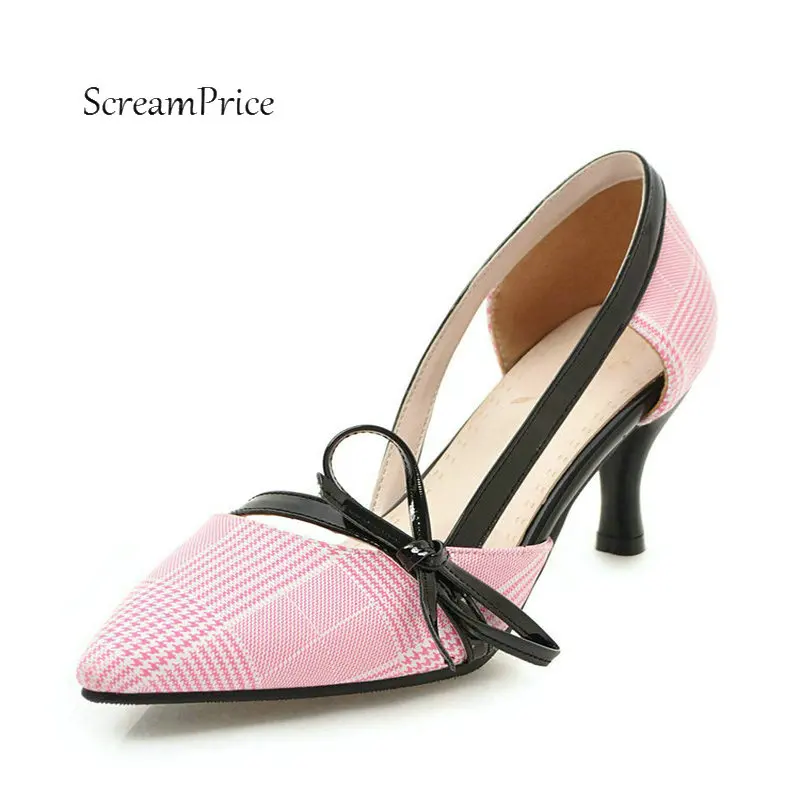 

Ladies Slip On Two Piece Lazy Shoes With Sweet Bow Knot Fashion Pointed Toe New Dress Shoes Women Pink Green Blue