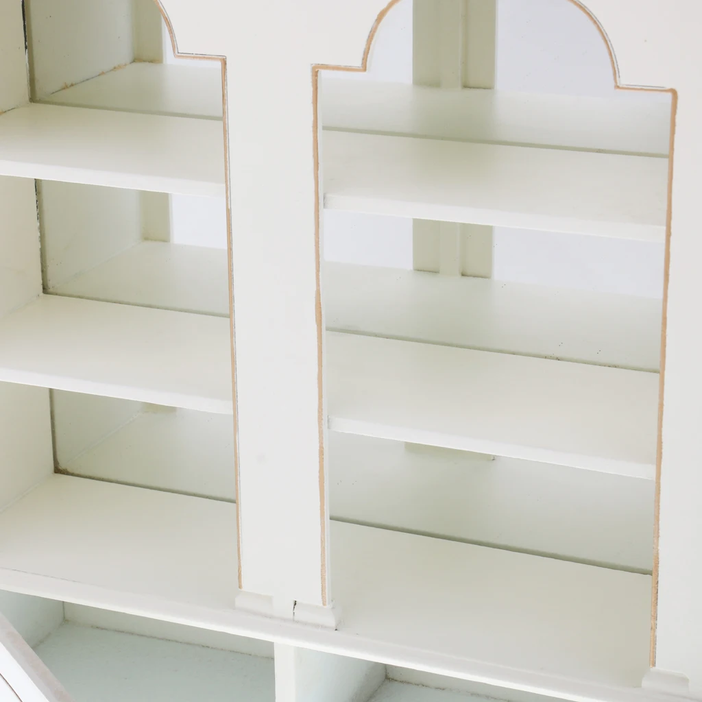 1/6 Scale Dollhouse Miniature Display Cabinet Clear Bookcase Furniture Model