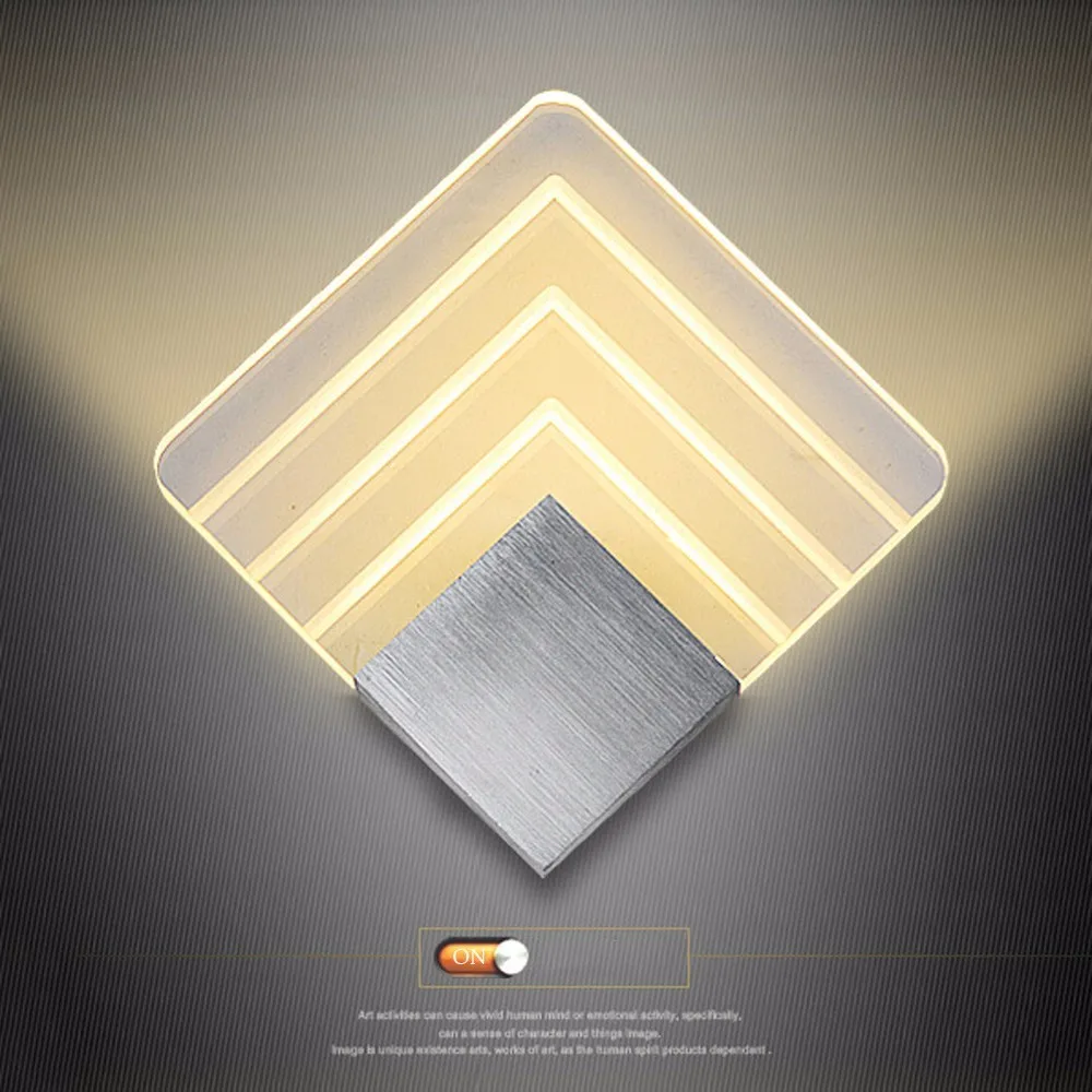 

110 220v Acrylic Led Light Lamparas De Pared Bathroom Luminaria Wall Lights Arandelas Para Parede Lampara Light Fixtures Wall 12