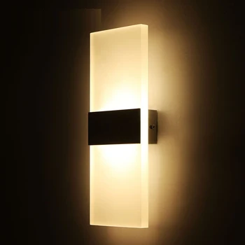 

Acrylic Lampshade LED Wall Light Modern Minimalist Wall Lamp Bedroom Bedside Sconce Hotel Stairs Lighting Lamps Bathroom Light