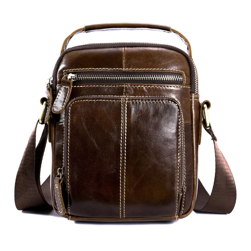 

Messenger Bag Men's Shoulder Bags Genuine Leather for Man Multifunction ipad Flap Small Shoulder Handbags Men Crossbody Bag NEW