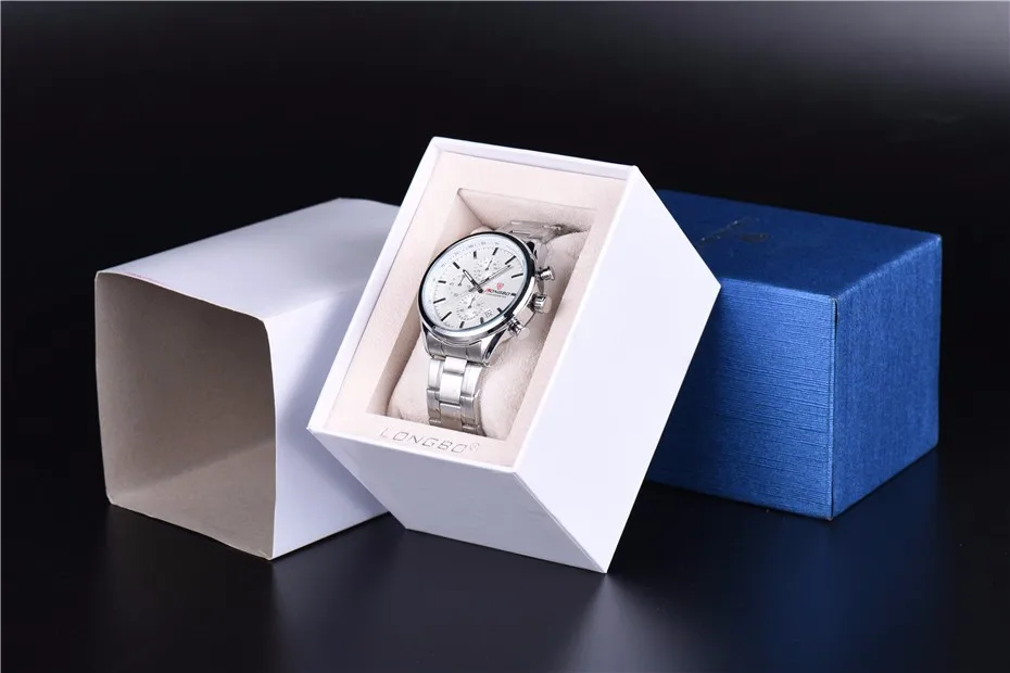Элитный бренд LONGBO высокое качество коробки для вручения подарков Чехол Для наручные часы коробка синий цвет
