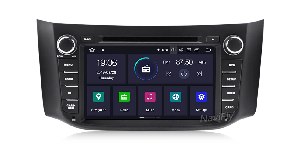 Top NaviFly PX30 Android 9.0 Car DVD Radio player for Nissan SILPHY 2 Din Car gps navigation multimedia player with WIFI Bluetooth 5