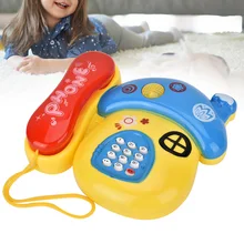 0-12 Months Baby Toys Sound Light Early Childhood Cartoon Mushrooms Telephone Children Musical Electronic Toy Phone Random Color