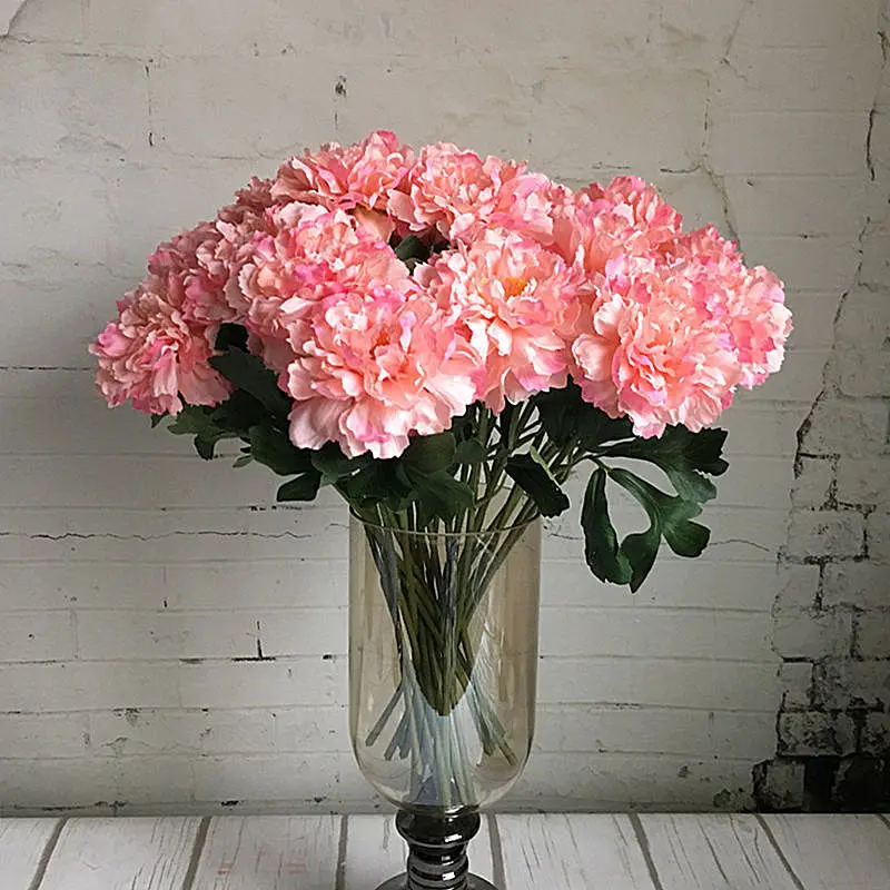 Single Cheap Branch Rose Peony Artificial Flowers Silk ...