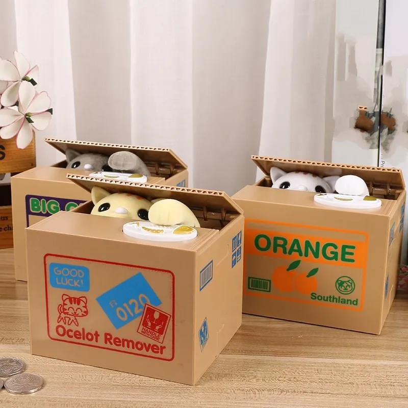 

Cat money bank panda Thief Money boxes toy piggy banks gift kids money boxes Automatic Stole Coin Piggy Bank Money Saving Box
