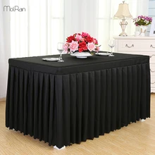 Горячие настольные юбки для свадебного украшения, модные однотонные разноцветные вечерние скатерти для банкета отеля ручной работы, шелковая скатерть для домашнего декора