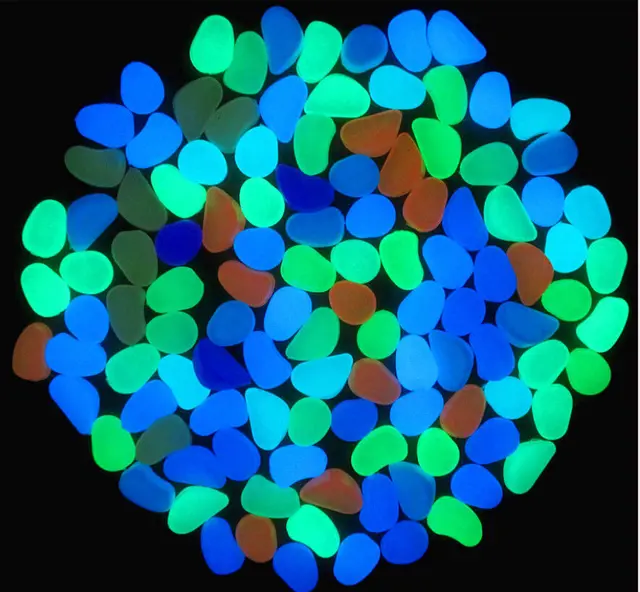 100pcs Mixed Colour Glow In The Dark Pebbles Stones Home Walkway 100pcs Mixed Colour Glow In The Dark Pebbles Stones Home Walkway Aquarium Fish Tank Decor