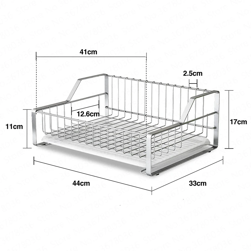  Stainless Steel Dish Rack Countertop Drain Dish Dryer Kitchen Rack Storage Racks Kitchen Supplies - 33044911626