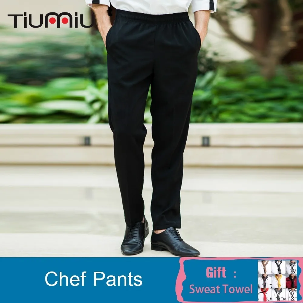 

Chef Work Pants Black Trousers Food Service Kitchen Restaurant Hotel Waiter Cook Workwear Uniform Reposteria Horeca Patisserie