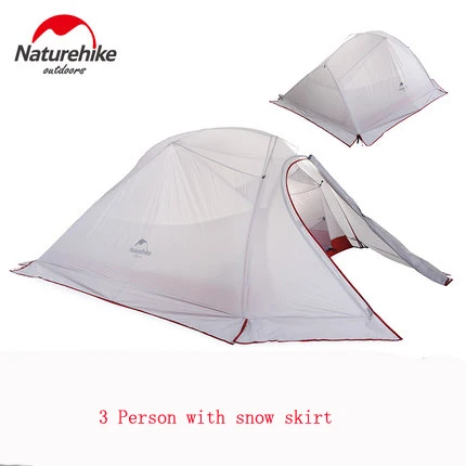 

NH high quality 3 person double layers four-season rainproof waterproof camping outdoor tent with snow skirt
