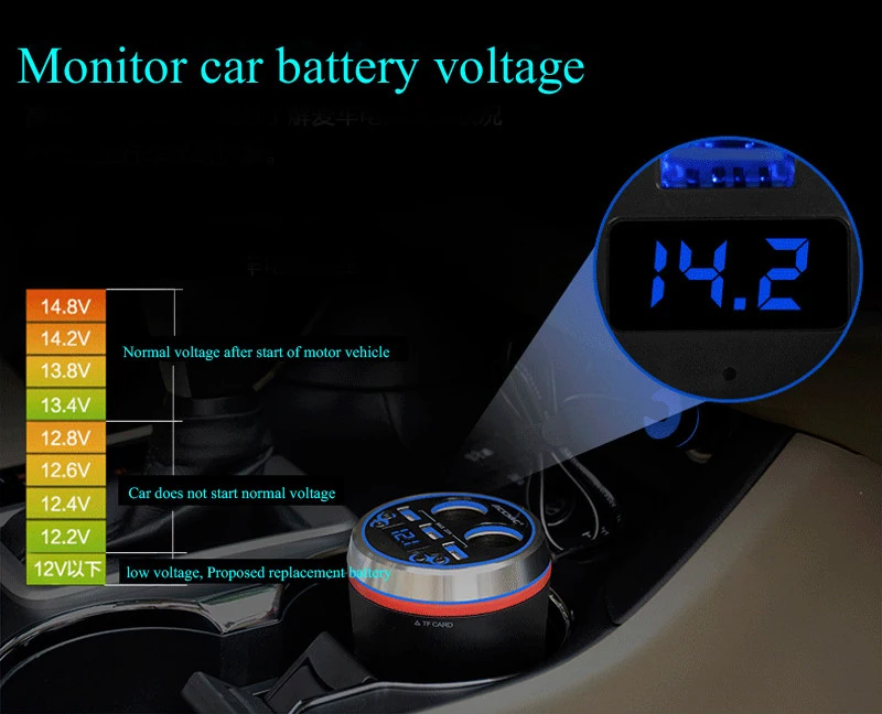 JINSERTA Автомобильный mp3 плеер с дистанционным Bluetooth автомобильный комплект fm-передатчик Громкая связь прикуриватель разветвитель 3 порта USB зарядное устройство