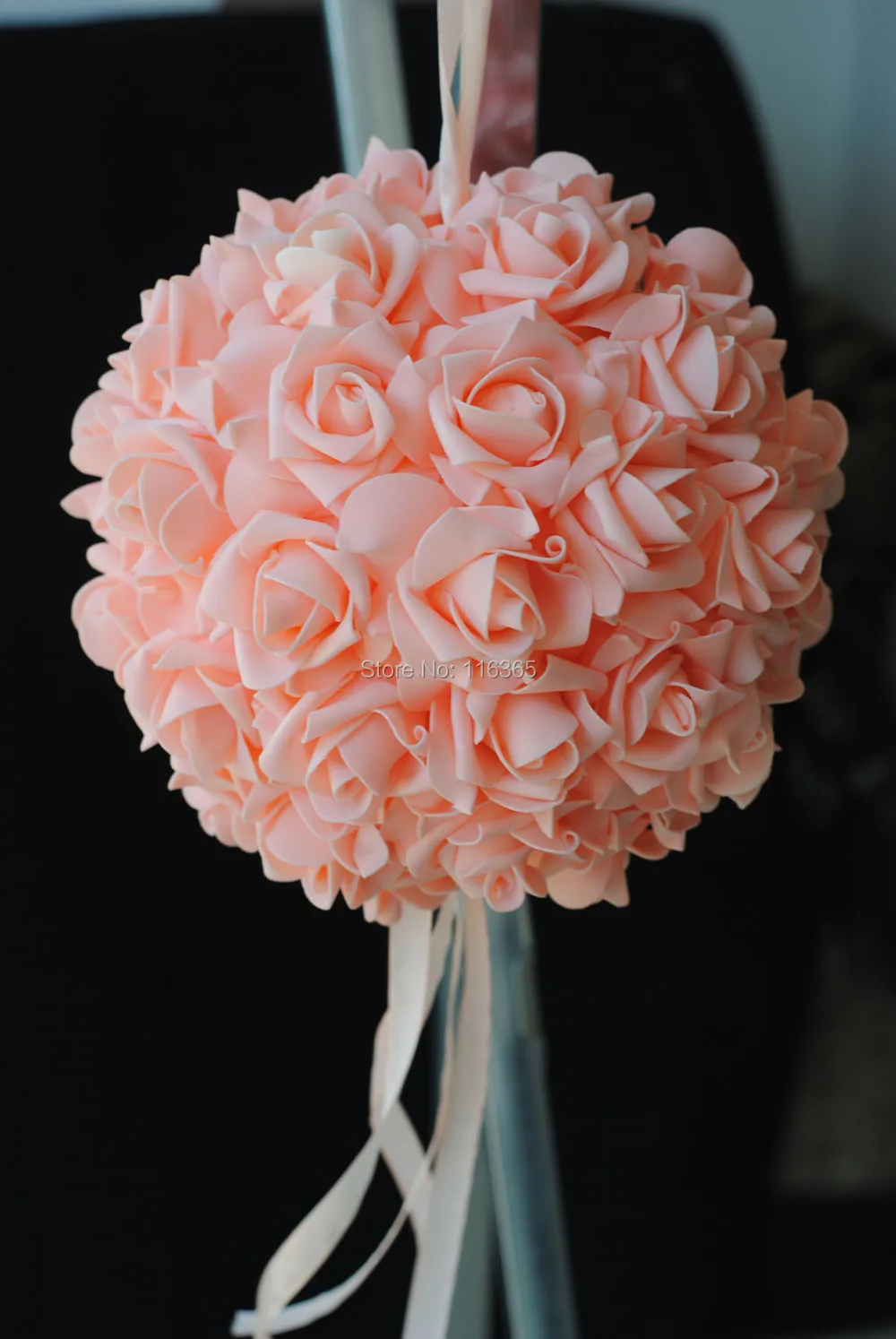 9'' 23cm 10pcs/lot Wedding Flowers Foam Flower Ball Decorative Peach